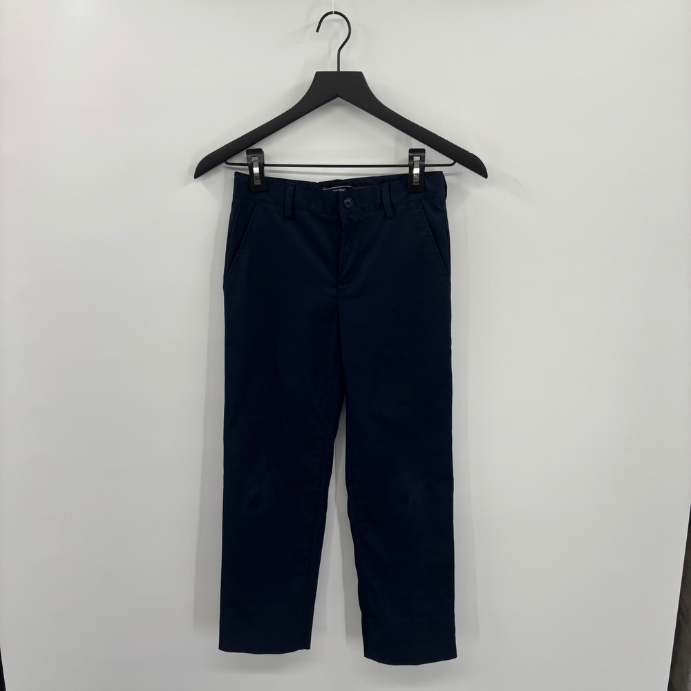 Lands End Boys Navy Blue Chino School Uniform Pants Size 10 Elastic Waist